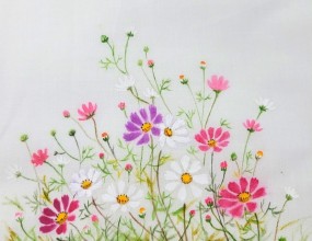 천아트/패브릭 아트천에 직접 그릴 수 있는 패브릭아트  원단에 들꽃, 야생화 등등 다양한 꽃을 그려보세요세탁해도 지워지지 않아요^^매주 화요일2급, 1급 자격증반, 취미반으로 진행됩니다.